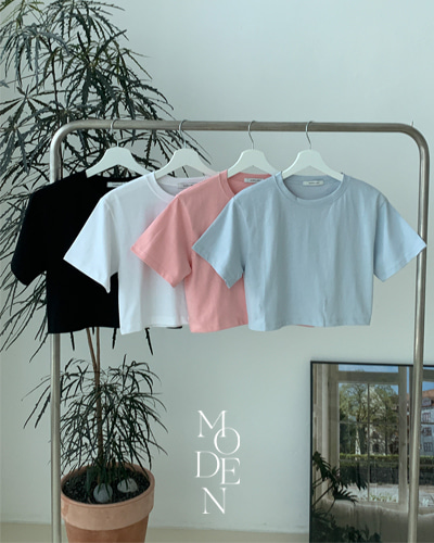 [thanks sale 3%][브랜드원단]MODEN 탄탄 크롭 티셔츠
